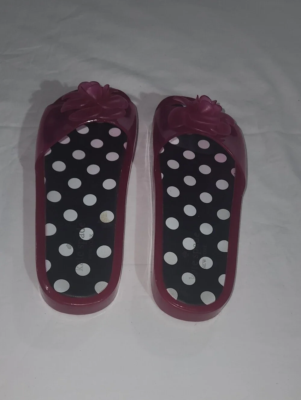 Kate Spade New York Splash Dark Pink Glitter Jelly Slide Sandals Size 9